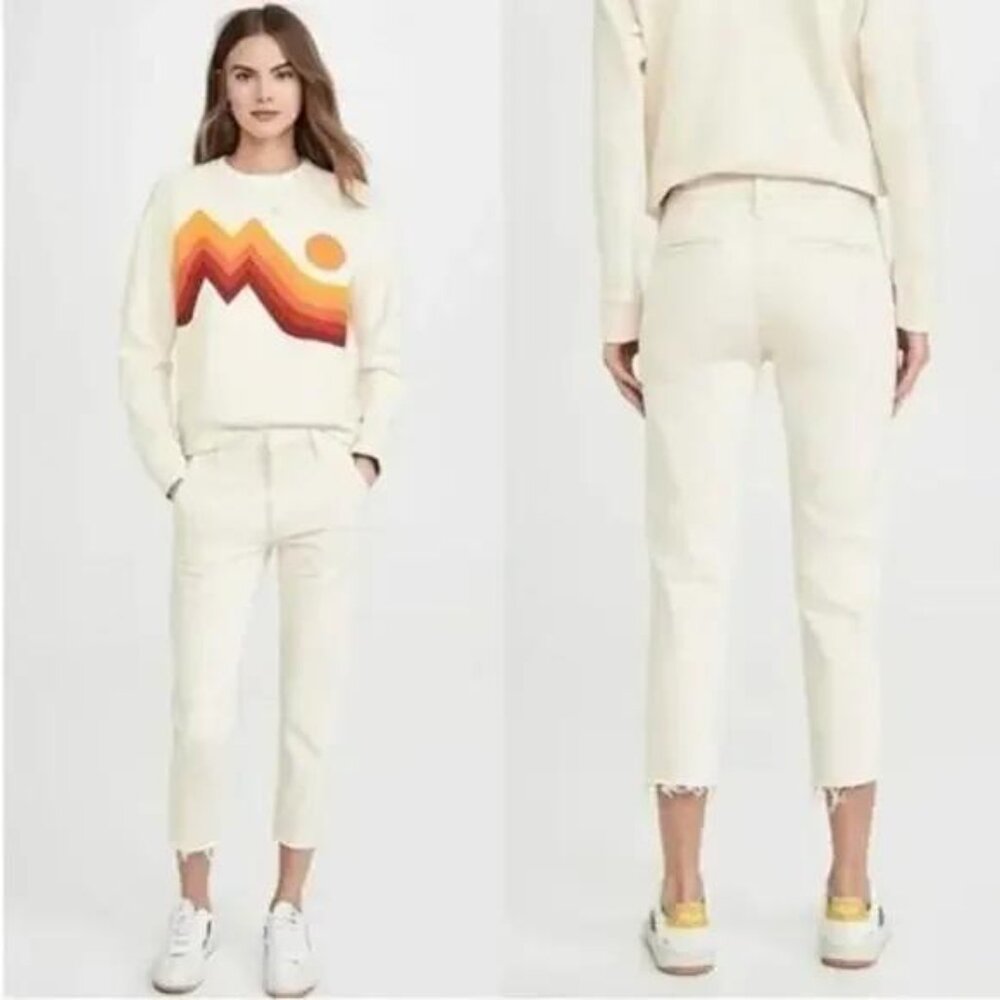MOTHER Shaker Prep Fray. Glass Slipper. White Chino Pants Size 27.